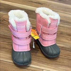 Cat & Jack Pink and Gray Snow Waterproof Warmer Boots